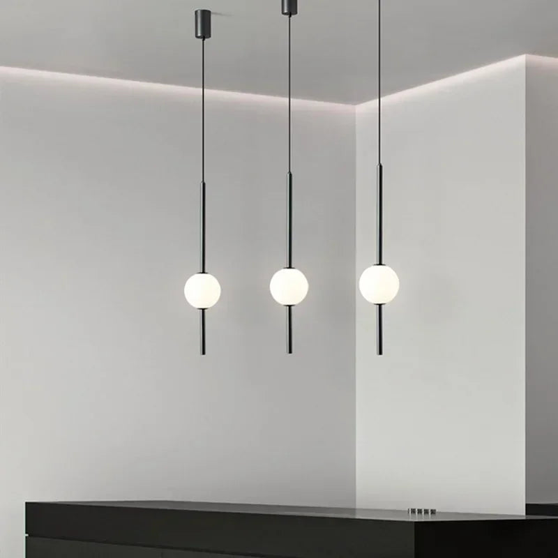 Minimalist Glass Orb Chandeliers