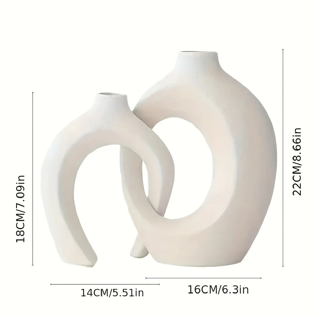 Nordic Elegance Ceramic Vase Duo