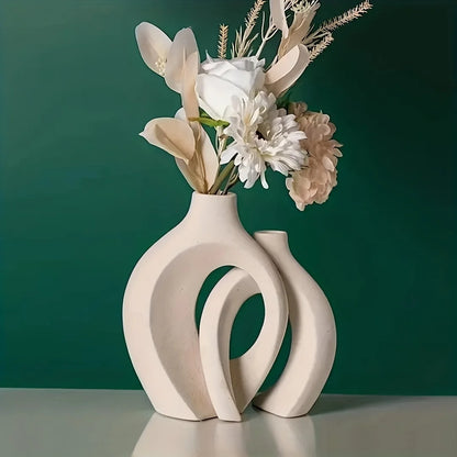 Nordic Elegance Ceramic Vase Duo